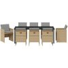 9 Delars Trädgårds Matset med Kuddar Beige Poly Rattan vidaXL Stor – miniatyr 6