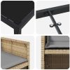 9 Delars Trädgårds Matset med Kuddar Beige Poly Rattan vidaXL Stor – miniatyr 7
