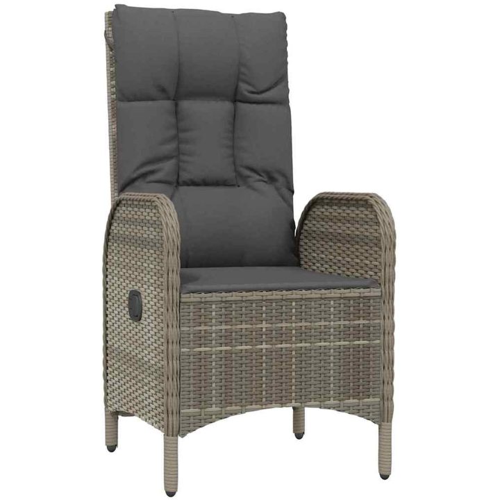9 Delars Trädgårds Middagsset Grå Poly Rattan vidaXL 8 - Sits – bild 5