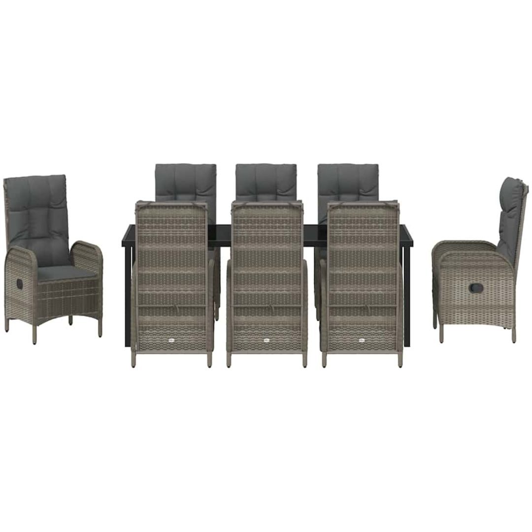 9 Delars Trädgårds Middagsset Grå Poly Rattan vidaXL 8 - Sits – bild 6