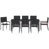 9-delars trädgårdsdining set i svart polyrotting vidaXL 200 x 80 x 73 cm – miniatyr 7