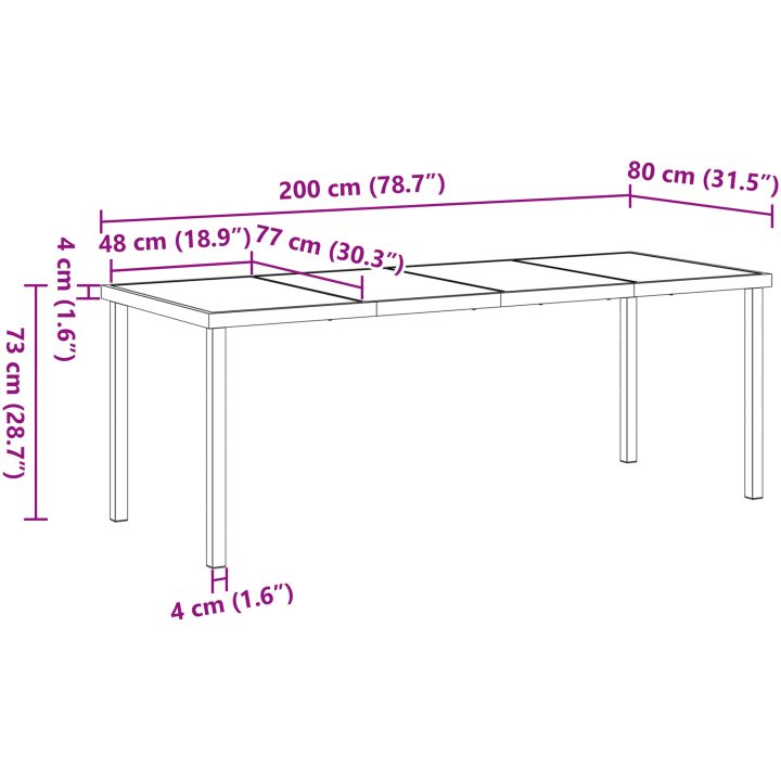9 Delars Trädgårdsdining Set med Kuddar Grå Poly Rattan vidaXL 200 x 80 x 73 cm – bild 11
