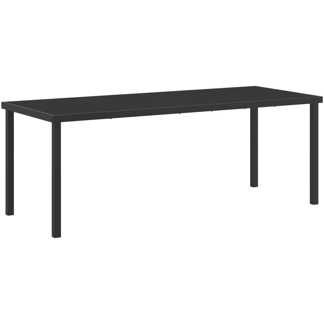 9 Delars Trädgårdsdining Set med Kuddar Grå Poly Rattan vidaXL 200 x 80 x 73 cm – bild 5