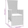 9 Delars Trädgårdsdining Set med Kuddar Grå Poly Rattan vidaXL 200 x 80 x 73 cm – miniatyr 10