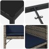 9-delars Trädgårdsdining-set med Kuddar Grå Poly Rattan vidaXL 8 - Sits – miniatyr 8