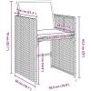 9-delars Trädgårdsdining-set med Kuddar Grå Poly Rattan vidaXL 8 - Sits – miniatyr 9