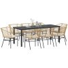 9-delars Trädgårdsdining Set med Kuddar i Brun Poly Rattan vidaXL 200 x 80 x 73 cm – miniatyr 3