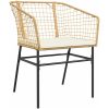 9-delars Trädgårdsdining Set med Kuddar i Brun Poly Rattan vidaXL 200 x 80 x 73 cm – miniatyr 6