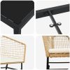 9-delars Trädgårdsdining Set med Kuddar i Brun Poly Rattan vidaXL 200 x 80 x 73 cm – miniatyr 8