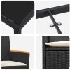 9-delars trädgårdsdining set med kuddar i svart poly rattan. vidaXL 200 x 80 x 73 cm – miniatyr 8