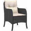 9-delars Trädgårdsdining Set med Kuddar Svart Poly-konstrotting vidaXL 200 x 80 x 73 cm – miniatyr 5