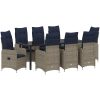 9-delars trädgårdsdining set med kuddar, svart poly rattan vidaXL 200 x 80 x 73 cm – miniatyr 2