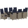 9-delars trädgårdsdining set med kuddar, svart poly rattan vidaXL 200 x 80 x 73 cm – miniatyr 3