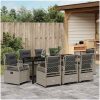 9-delars Trädgårdsduksats Ljusgrå Poly Rattan vidaXL 200 x 80 x 73 cm – miniatyr 4