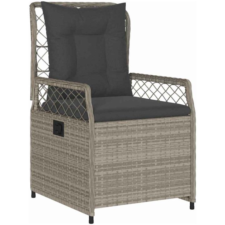 9-delars Trädgårdsduksats Ljusgrå Poly Rattan vidaXL 200 x 80 x 73 cm – bild 6
