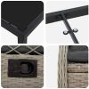 9-delars Trädgårdsduksats Ljusgrå Poly Rattan vidaXL 200 x 80 x 73 cm – miniatyr 8