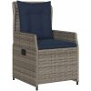 9-delars trädgårdsgrupp, grå, poly-rattan vidaXL 200 x 80 x 73 cm – miniatyr 6