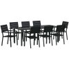 9 Delars Trädgårdsgrupp i svart HDPE vidaXL 200 x 80 x 73 cm – miniatyr 2