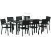 9 Delars Trädgårdsgrupp i svart HDPE vidaXL 200 x 80 x 73 cm – miniatyr 3