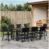 9 Delars Trädgårdsgrupp i svart HDPE vidaXL 200 x 80 x 73 cm – miniatyr 4