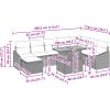 9-delars trädgårdsgrupp med kuddar i svart poly rattan och akacia vidaXL 100 x 55 x 73 cm – miniatyr 12
