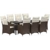 9-delars Trädgårdsmatbord med Kuddar Brun Poly Rattan vidaXL 56 x 59 x 92 cm – miniatyr 3