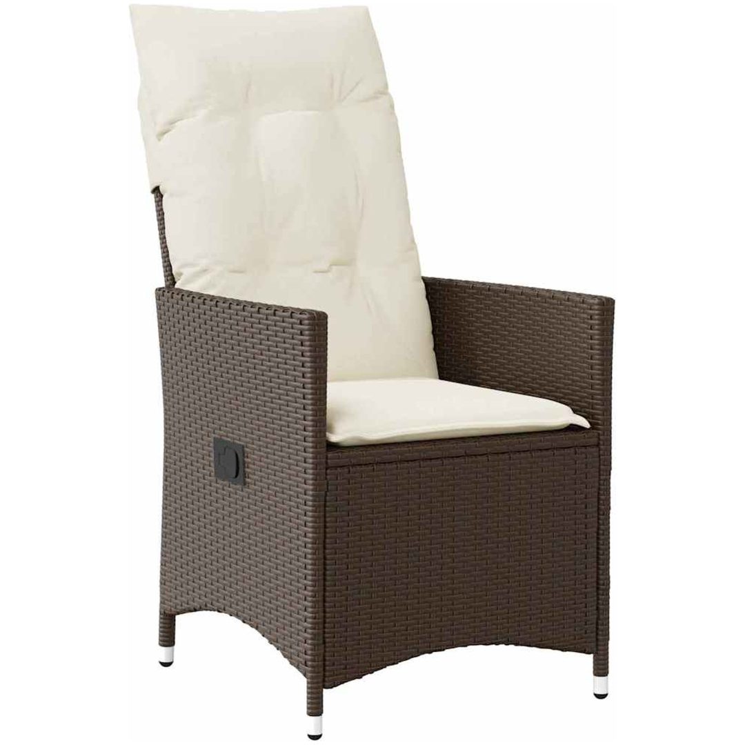9-delars Trädgårdsmatbord med Kuddar Brun Poly Rattan vidaXL 56 x 59 x 92 cm – bild 6