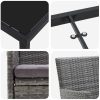 9-delars Trädgårdsmatbord Set Grå Poly Rattan vidaXL 200 x 80 x 73 cm – miniatyr 7