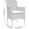 9-delars Trädgårdsmatbord Set Grå Poly Rattan vidaXL 200 x 80 x 73 cm – miniatyr 8