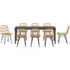 9-delars trädgårdsmatbord set i brun poly rattan. vidaXL 200 x 80 x 73 cm – miniatyr 6