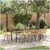 9-delars trädgårdsmatbord set i brun poly rattan. vidaXL 200 x 80 x 73 cm – miniatyr 1
