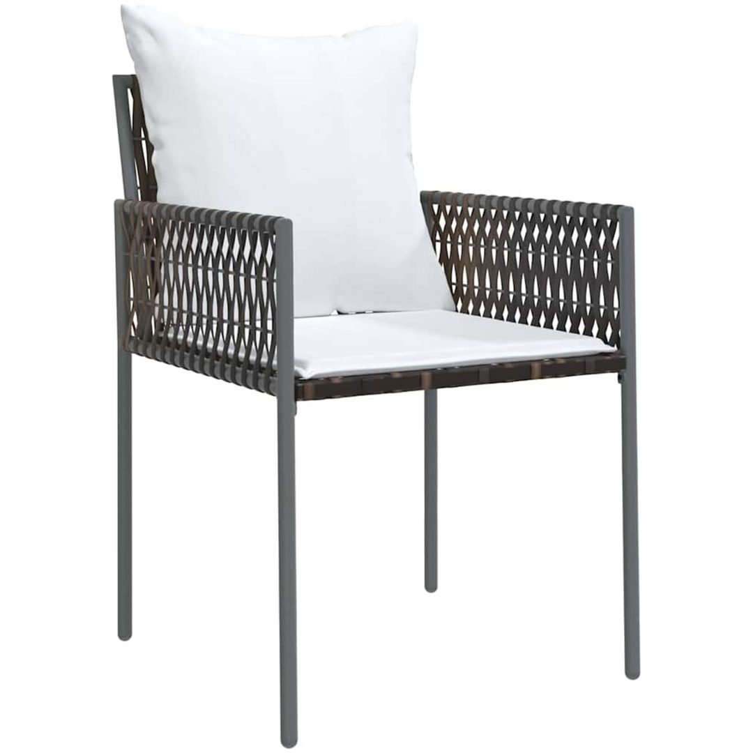 9 Delars Trädgårdsmatbord Set Med Kuddar - Brun, Poly Rattan. vidaXL 200 x 80 x 73 cm – bild 6