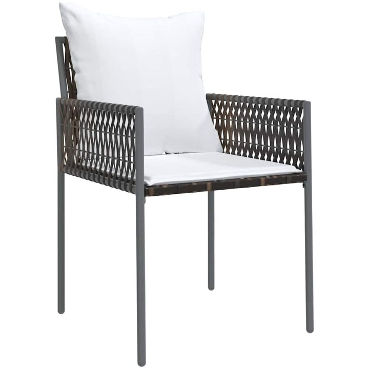 9 Delars Trädgårdsmatbord Set Med Kuddar - Brun, Poly Rattan. vidaXL 200 x 80 x 73 cm – bild 6