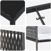 9 Delars Trädgårdsmatbord Set Med Kuddar - Brun, Poly Rattan. vidaXL 200 x 80 x 73 cm – miniatyr 8