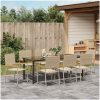 9-delars trädgårdsmatbordset i beige poly rattan vidaXL 200 x 80 x 73 cm – miniatyr 4