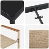 9-delars trädgårdsmatbordset i beige poly rattan vidaXL 200 x 80 x 73 cm – miniatyr 7