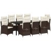 9 Delars Trädgårdsmatbordset med Kuddar - Brun Poly Rattan. vidaXL 200 x 80 x 73 cm – miniatyr 2