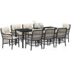 9-delars trädgårdsmatbordset med kuddar, svart poly-rattan. vidaXL 200 x 80 x 73 cm – miniatyr 3