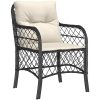 9-delars trädgårdsmatbordset med kuddar, svart poly-rattan. vidaXL 200 x 80 x 73 cm – miniatyr 6