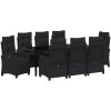 9-delars trädgårdsmatbordset, svart poly-rattan. vidaXL 200 x 80 x 73 cm – miniatyr 2