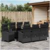 9-delars trädgårdsmatbordset, svart poly-rattan. vidaXL 200 x 80 x 73 cm – miniatyr 4