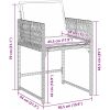 9-delars trädgårdsmatbordsmöbelset med kuddar, grå, poly rattan. vidaXL 200 x 80 x 73 cm – miniatyr 8