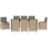 9-delars Trädgårdsmatsals set Beige Polyrotting vidaXL Large – miniatyr 7