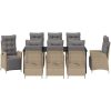 9-delars trädgårdsmatsalsset i beige poly-rattan vidaXL 200 x 80 x 73 cm – miniatyr 6