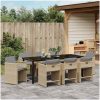 9 Delars Trädgårdsmatsalsset med Kuddar Beige Poly Rattan vidaXL 200 x 80 x 73 cm – miniatyr 4