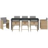 9 Delars Trädgårdsmatsalsset med Kuddar Beige Poly Rattan vidaXL 200 x 80 x 73 cm – miniatyr 6