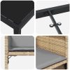 9 Delars Trädgårdsmatsalsset med Kuddar Beige Poly Rattan vidaXL 200 x 80 x 73 cm – miniatyr 7