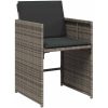 9 Delars Trädgårdsmatsalsset med Kuddar Grå Poly Rattan vidaXL 200 x 80 x 73 cm – miniatyr 6