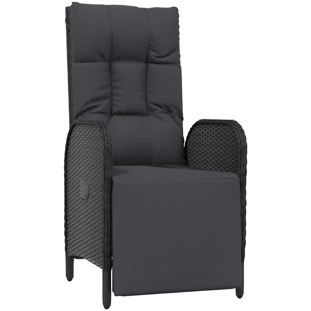 9-delars Trädgårdsmatsalsset med Kuddar Svart Poly Rattan vidaXL 8 - Sits – bild 5