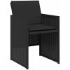 9-delars trädgårdsmatsalsset med kuddar - svart polybambu vidaXL 200 x 80 x 73 cm – miniatyr 5